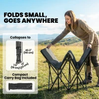 Outsunny Set of 2 Camping Cot with Soft Pad, 32" Extra Wide Folding Cots with Non-Slip Feet and Carry Bag, Black(m-7)