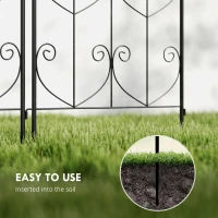 Outsunny Set of 2 Metal Garden Trellis, Decorative Trellis Panels, Bird Design, 120 x 50 cm, Black(m-9)
