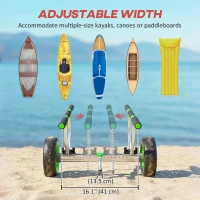 Soozier Kayak Cart Dolly Kayak Cart with Adjustable Width Green(m-4)