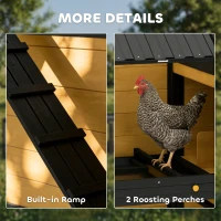 PawHut Large Chicken Coop, 134"L Wooden Chicken House with Run, Nesting Box, Slide-Out Tray, Waterproof Roof and Ramp(m-9)