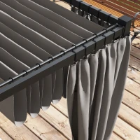 Outsunny 10' x 10' Retractable Pergola Canopy with Sidewalls, Metal Outdoor Gazebo Sun Shade Shelter, Light Grey(m-12)