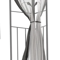 Outsunny 10'x10' Soft-top Steel Patio Gazebo Outdoor Sun Shelter with 2-Tier Polyester Roof, Curtain Sidewalls, Grey(m-11)