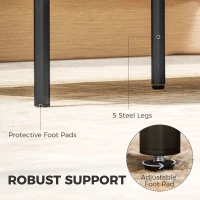 HOMCOM Nordic Side Table with Fluted Tambour Sliding Doors and Steel Legs, Coffee Table with Storage for Living Room, Black(m-7)