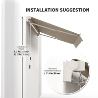 Outsunny 10' x 8' Manual Retractable Awning, Sun Shade Shelter Canopy, with Aluminum Frame and UV Protection for Patio Deck Yard Window Door, Mix Colour(m-7)