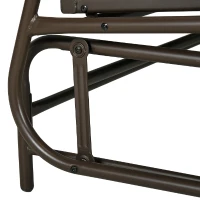 Outsunny Outdoor 2-Person Glider Bench, Outside Swing Glider Chair Loveseat with Breathable Mesh, Table, Steel Frame(m-12)