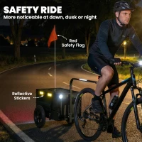 Soozier Bike Trailer with Foldable Storage Box and Lid, Quick Release Wheels, Reflective Stickers, Safety Flag(m-7)