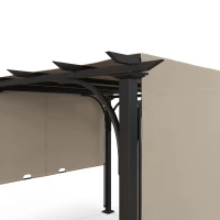 Outsunny 10' x 10' Outdoor Pergola Patio Gazebo Canopy Sun Shelter, Steel Frame, Beige(m-10)