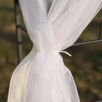 Outsunny 10'x10' Soft-top Steel Patio Gazebo Outdoor Sun Shelter with 2-Tier Polyester Roof, Curtain Sidewalls, White(m-14)