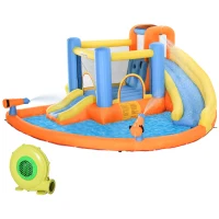 Outsunny Bounce Castle Inflatable Trampoline Slide Pool Climb 14' x 12' x 6'(m-2)