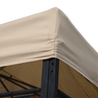 Outsunny 10x10ft Patio Gazebo, Outdoor Double Top Pavilion Canopy, Garden Event Party Tent Shelter, Yard Sun Shade Steel Frame w/ Mosquito Netting and Storage Tray(m-12)