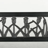 Outsunny 49" Metal Outdoor Bench Patio Bench with Curved Arms and Slatted Seat for Patio, Backyard, Lawn(m-11)