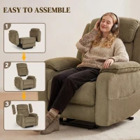 HOMCOM Power Recliner Chair with Massage, Electric Lift Chair for Elderly with Side Pockets, 2 Memory Positions, Remote, Brown(m-10)