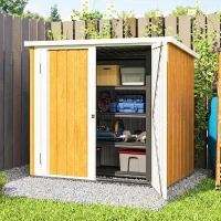 Outsunny 5' x 3' Metal Garden Storage Shed, Tool House with Double Doors for Backyard, Patio, Lawn(m-10)
