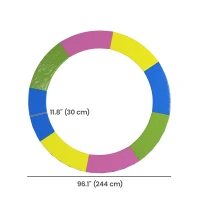 Soozier 8FT Trampoline Spring Cover, Trampoline Pad Replacement, Waterproof and Tear-Resistant, All-Weather Trampoline Accessories, Multi-Colored(m-3)