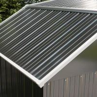 Outsunny 8' x 4' Galvanized Outdoor Storage Shed, Garden Shed with Adjustable Shelves, Double Sliding Doors and Vents(m-13)