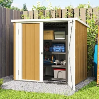 Outsunny 5' x 3' Metal Garden Storage Shed, Tool House with Double Doors for Backyard, Patio, Lawn(m-10)