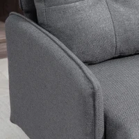 HOMCOM 55" Loveseat Sofa, Linen Love Seat w/ S spring, Steel Legs and Button Tufting, Small Couch for Living Room, Dark Grey(m-9)