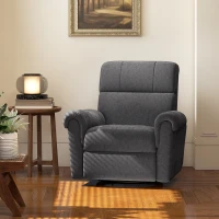 HOMCOM Power Recliner Chair, Fabric Upholstered Recliner Chair with USB Ports, Swivel and Rocking Function, Footrest, Dark Grey(m-10)