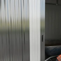 Outsunny 8' x 4' Galvanized Outdoor Storage Shed, Garden Shed with Adjustable Shelves, Double Sliding Doors and Vents(m-12)