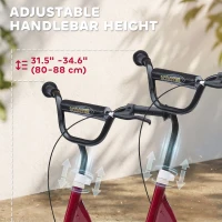 HOMCOM Kids Scooter with 12" EVA Big Tires, Street Bike Bicycle for Teens with Adjustable Height Handle for 5-12 Year Old, Red(m-4)