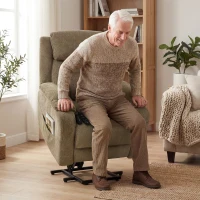 HOMCOM Power Recliner Chair with Massage, Electric Lift Chair for Elderly with Side Pockets, 2 Memory Positions, Remote, Brown(m-1)