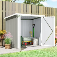 Outsunny 5' x 3' Metal Garden Storage Shed, Tool House with Double Doors for Backyard, Patio, Lawn(m-9)