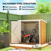 Outsunny 5' x 3' Metal Garden Storage Shed, Tool House with Double Doors for Backyard, Patio, Lawn(m-4)