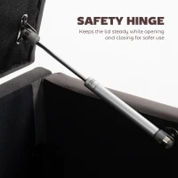 HOMCOM Storage Ottoman, Upholstered Velvet End of Bed Bench, Button Tufted Storage Bench for Bedroom, Living Room, Grey(m-6)