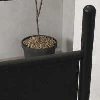 Outsunny 3 Panel Folding Outdoor Privacy Screen, 5.8FT Tall Room Divider with UV30+ Protection, Freestanding Privacy Panel Partition with Stable Base for Indoor Outdoor, Dark Grey(m-12)