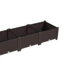 Outsunny Raised Garden Bed Kit with Trellis, Plastic Raised Flower Bed with PE Cover and Zipper Door, 47 x 16 x 50 inch(m-11)