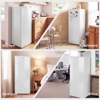 HOMCOM 7.0 Cu.Ft Upright Freezer, Compact Stand Up Freezer with 6 Adjustable Shelves, Reversible Door for Home Office, White(m-9)