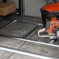 Outsunny 8' x 4' Galvanized Outdoor Storage Shed, Garden Shed with Adjustable Shelves, Double Sliding Doors and Vents(m-11)