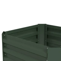 Outsunny Galvanized Planter Box, Outdoor Raised Garden Bed with 4-Tier Trellis Tomato Cage for Climbing Vines, Vegetables, Green(m-11)