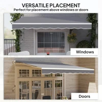 Outsunny 8' x 7' Retractable Awning, Patio Awnings, Sunshade Shelter with 280 g/m² UV & Water-Resistant Fabric, Dark Grey(m-6)