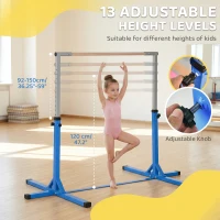 Soozier Gymnastics Bar for Kids, Adjustable Height Kip Bar for Home, Blue(m-4)