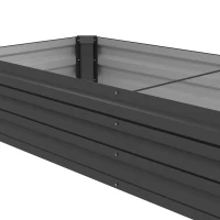 Outsunny 8'x2'x1' Galvanized Raised Bed, Large Elevated Planter Box for Growing Flowers, Herbs and Vegetables, Dark Grey(m-12)