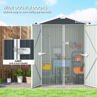 Outsunny 4.4' x 3' Outdoor Storage Shed with Double Doors, Metal Garden Shed for Backyard Patio(m-4)