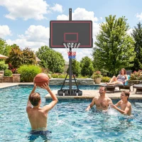 Soozier Portable Basketball Hoop Outdoor, 4.4-10ft Adjustable Height Basketball Goal with Wheels, Fillable Base and Sandbag(m-10)