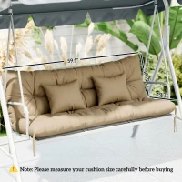 Outsunny 4-Piece Back and Seat Cushion Pillows Replacement and Pillows, Patio Chair Cushions Set with Ties, khaki(m-3)