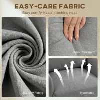 HOMCOM Accent Chair Modern Tufted with Metal Legs Upholstered Reading Armchair for Living Room Grey(m-6)