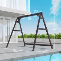 Outsunny Porch Swing Frame, Heavy Duty A-Frame Hanging Chair Stand Only with Reinforced Bars for Porch, Garden, Backyard(m-3)