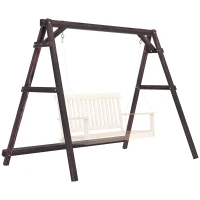 Outsunny Porch Swing Frame, Heavy Duty A-Frame Hanging Chair Stand Only with Reinforced Bars for Porch, Garden, Backyard(m-11)