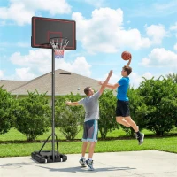 Soozier Portable Basketball Hoop Outdoor, 4.4-10ft Adjustable Height Basketball Goal with Wheels, Fillable Base and Sandbag(m-1)