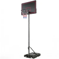 Soozier Portable Basketball Hoop Outdoor, 4.4-10ft Adjustable Height Basketball Goal with Wheels, Fillable Base and Sandbag(m-2)