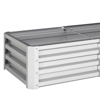 Outsunny Galvanized Raised Garden Bed, Outdoor Planter Box for Vegetables, Flowers, Herbs, 4' x 2' x 1', Silver(m-11)