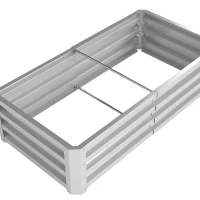 Outsunny Galvanized Raised Garden Bed, Outdoor Planter Box for Vegetables, Flowers, Herbs, 4' x 2' x 1', Silver(m-10)