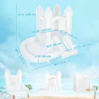 Qaba Inflatable Bouncy Castle for Kids, 3-in-1 White Bounce House with Slide, Ball Pit and 370W Blower, White(m-3)