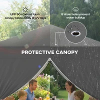 Outsunny 8.2 x 8.2 ft Pop Up Canopy Tent with 4 Sidewalls, UPF 50+ Outdoor Instant Canopy with Carry Bag, Dark Grey(m-4)