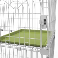 PawHut 70" 3-Level  Steel Wire Vertical Cat Condo Pet Cage - White/ Green(m-8)