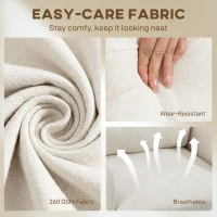 HOMCOM Accent Chair Modern Tufted with Metal Legs Upholstered Reading Armchair for Living Room Cream White(m-6)